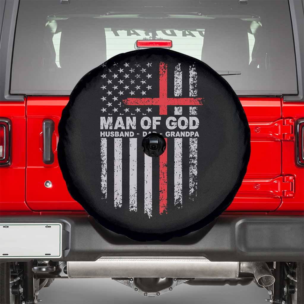 Man of God Husband Dad Protector Spare Tire Cover Christian Dad Fathers Day