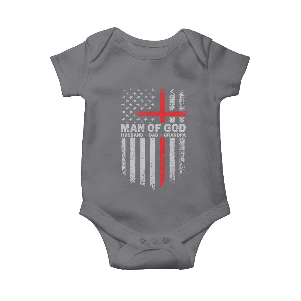 Man of God Husband Dad Protector Baby Onesie Christian Dad Fathers Day