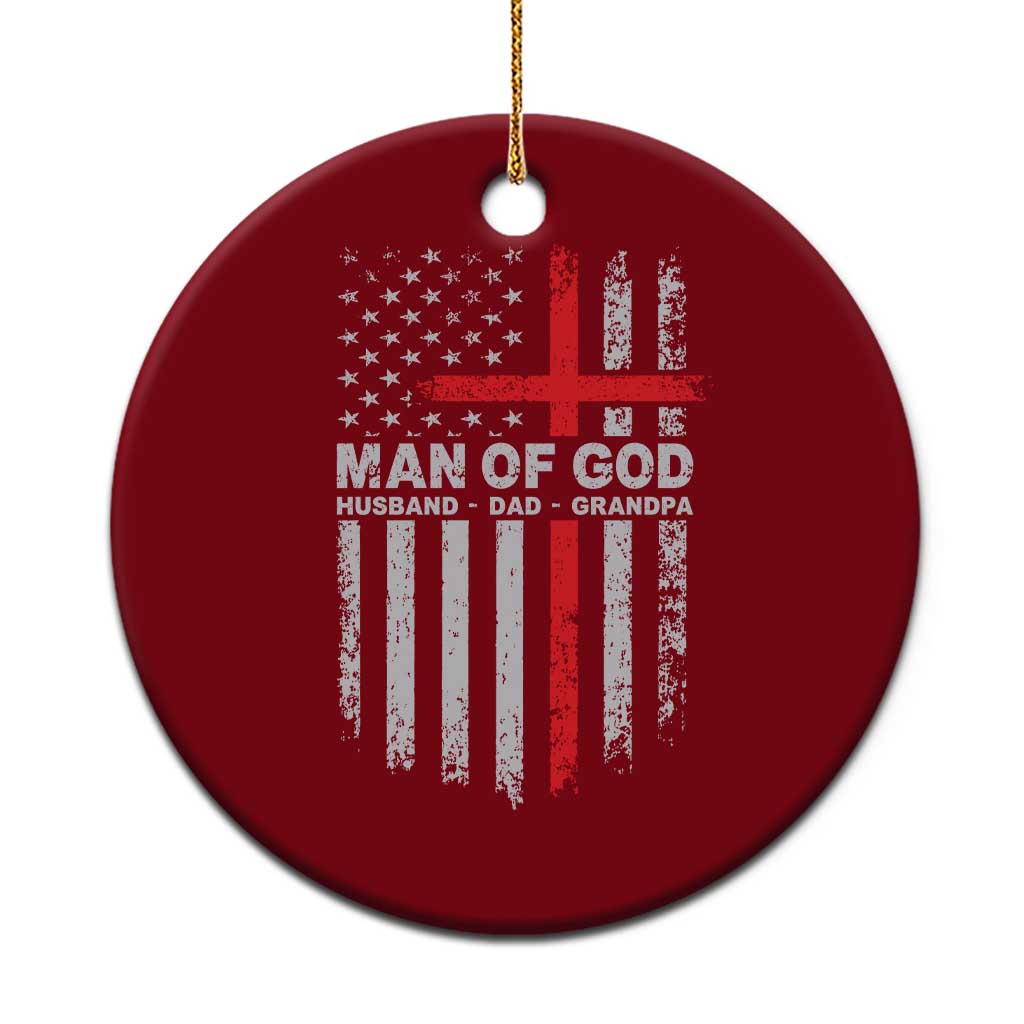 Man of God Husband Dad Protector Ceramic Ornament Christian Dad Fathers Day