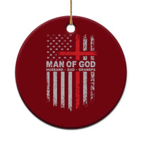 Man of God Husband Dad Protector Ceramic Ornament Christian Dad Fathers Day
