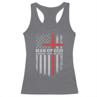 Man of God Husband Dad Protector Racerback Tank Top Christian Dad Fathers Day