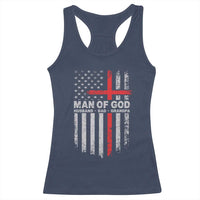 Man of God Husband Dad Protector Racerback Tank Top Christian Dad Fathers Day