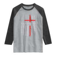 Man of God Husband Dad Protector Raglan Shirt Christian Dad Fathers Day