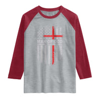 Man of God Husband Dad Protector Raglan Shirt Christian Dad Fathers Day