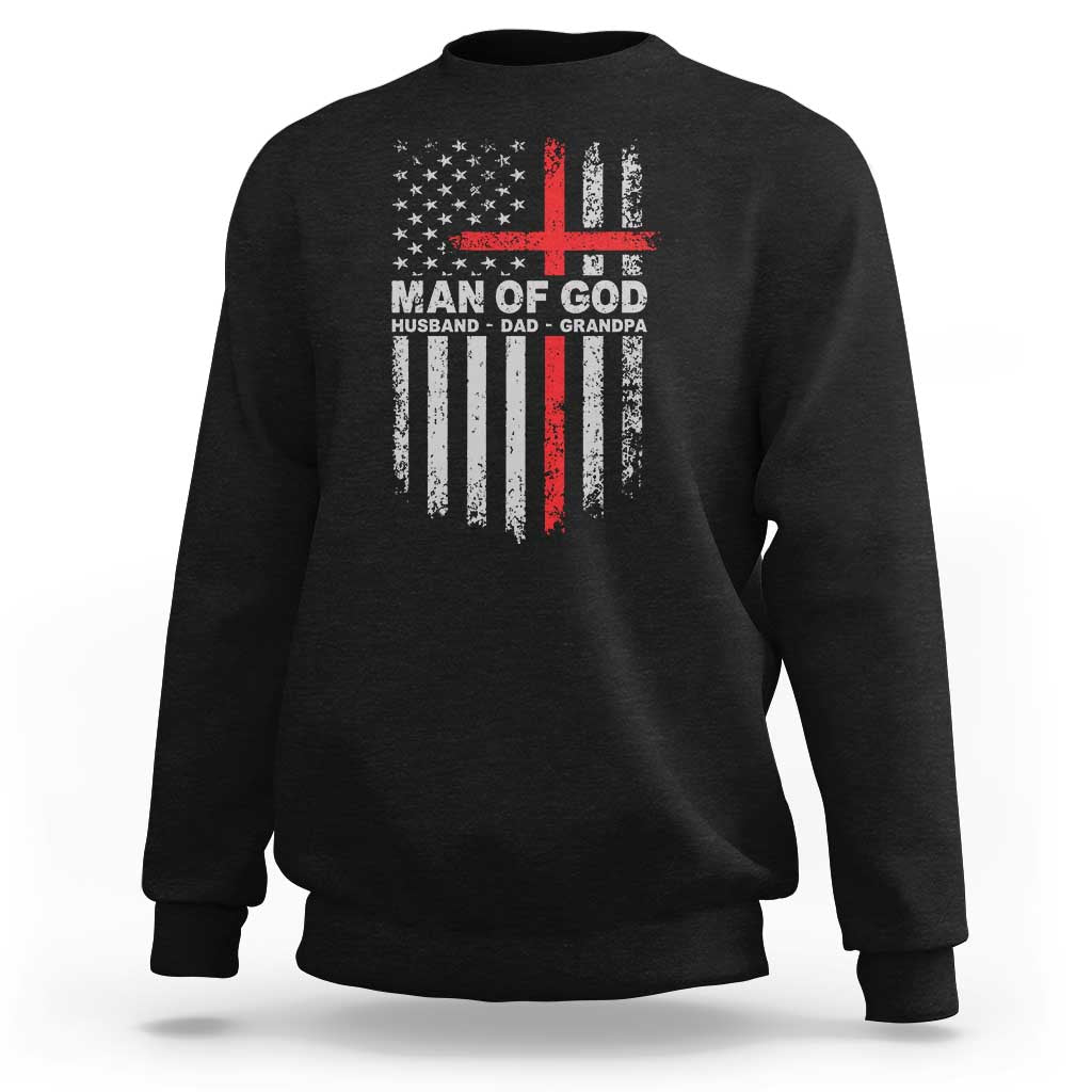 Man of God Husband Dad Protector Sweatshirt Christian Dad Fathers Day