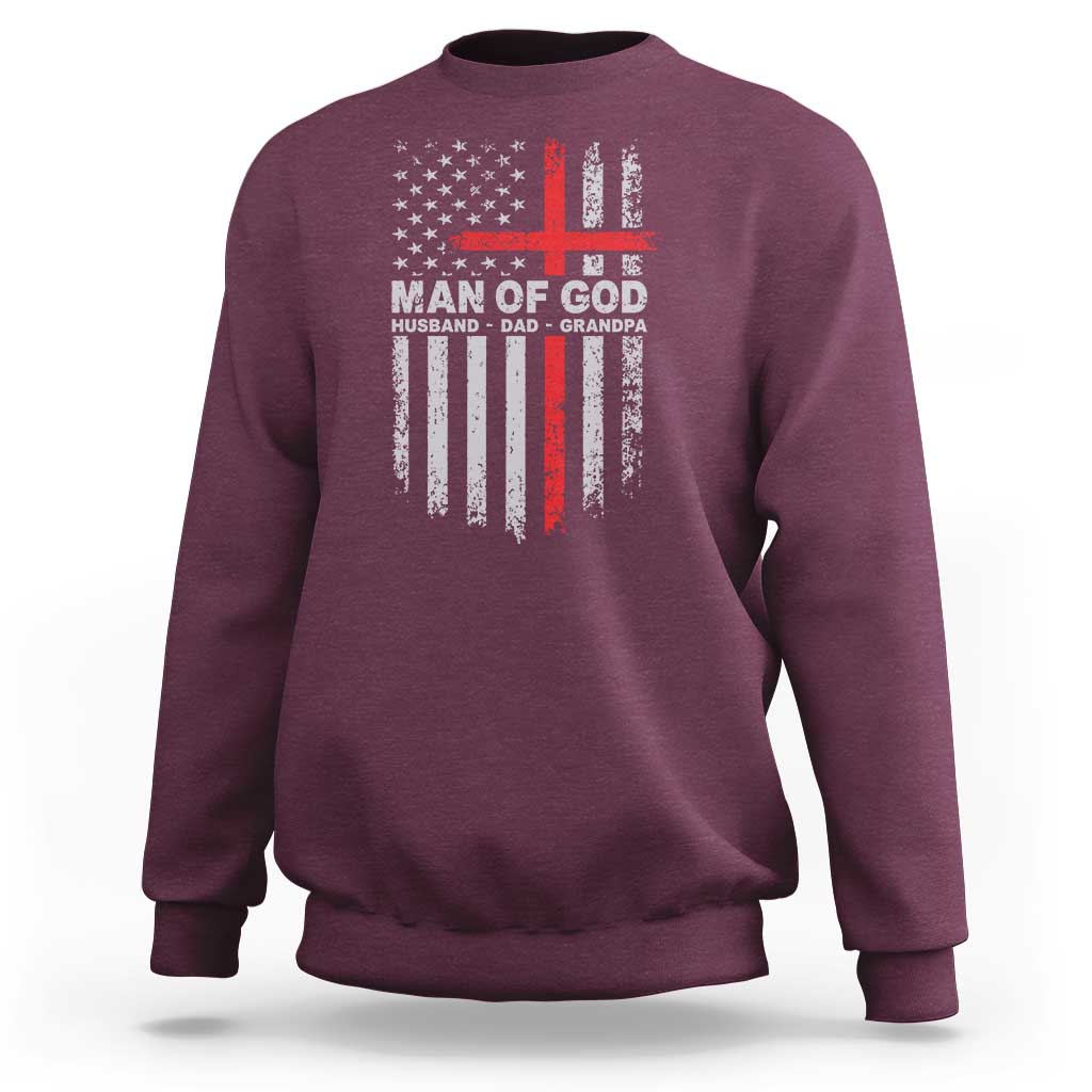 Man of God Husband Dad Protector Sweatshirt Christian Dad Fathers Day
