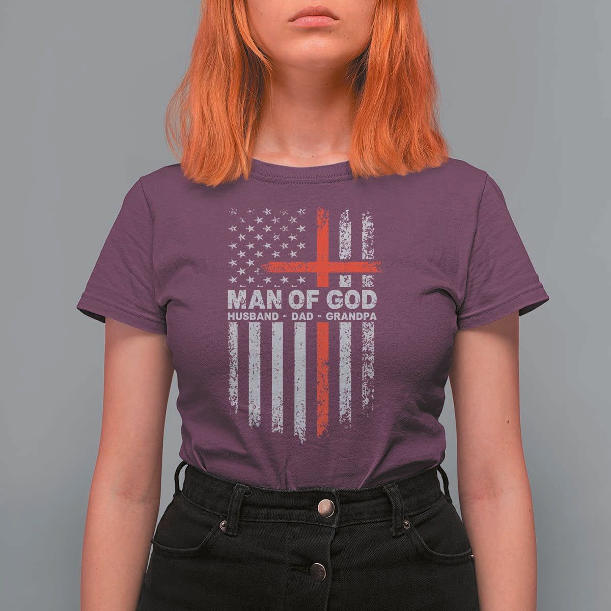 Man of God Husband Dad Protector T Shirt For Women Christian Dad Fathers Day