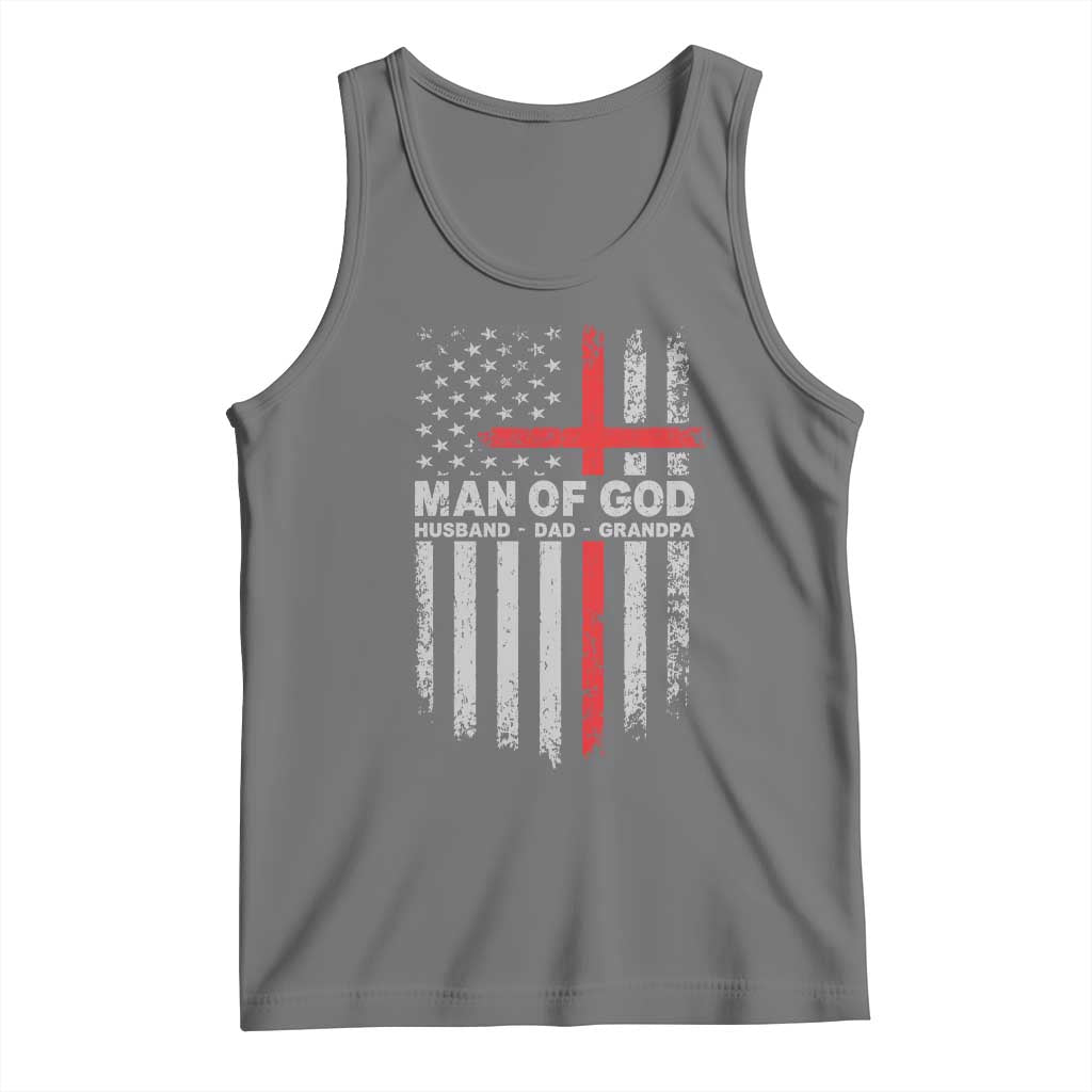 Man of God Husband Dad Protector Tank Top Christian Dad Fathers Day