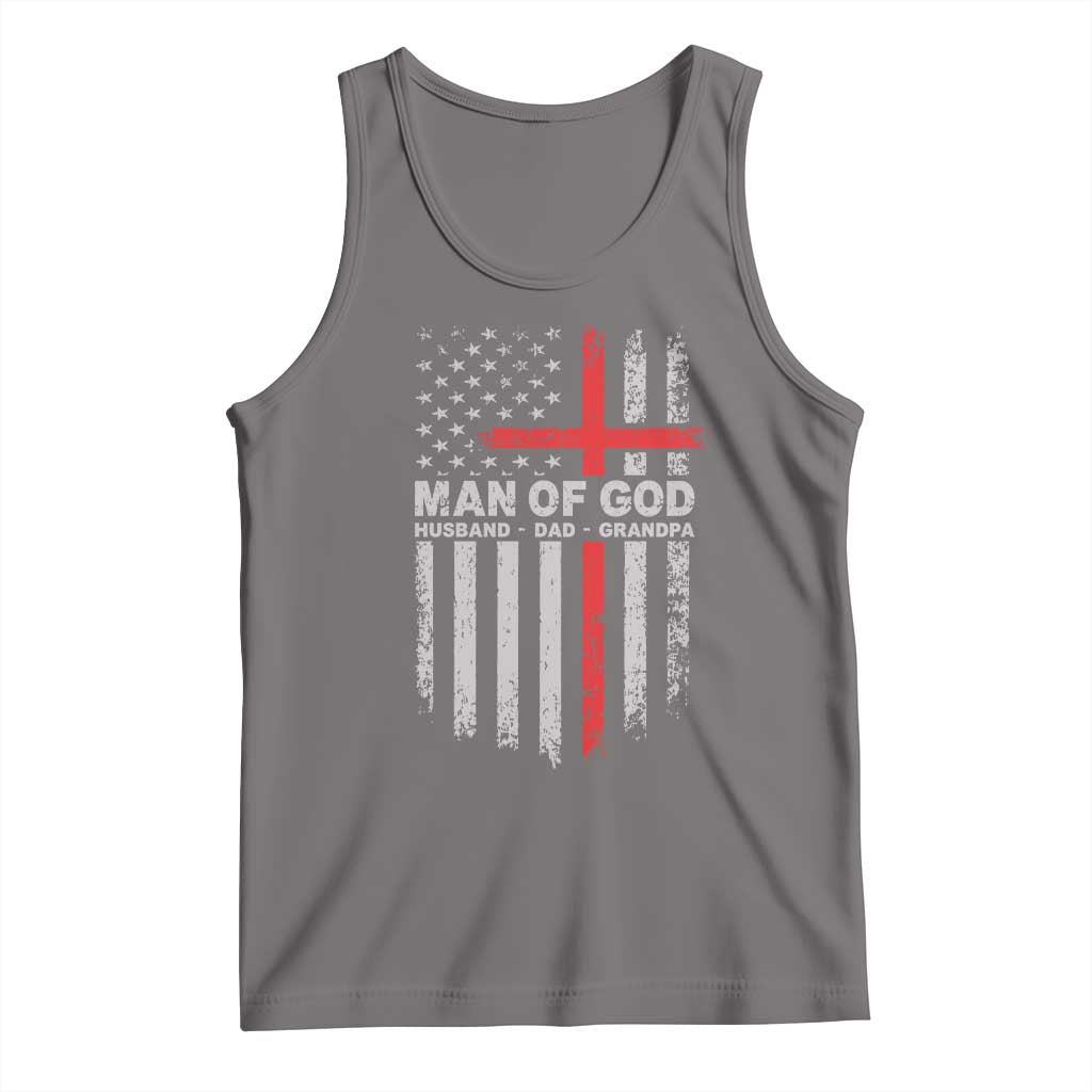 Man of God Husband Dad Protector Tank Top Christian Dad Fathers Day