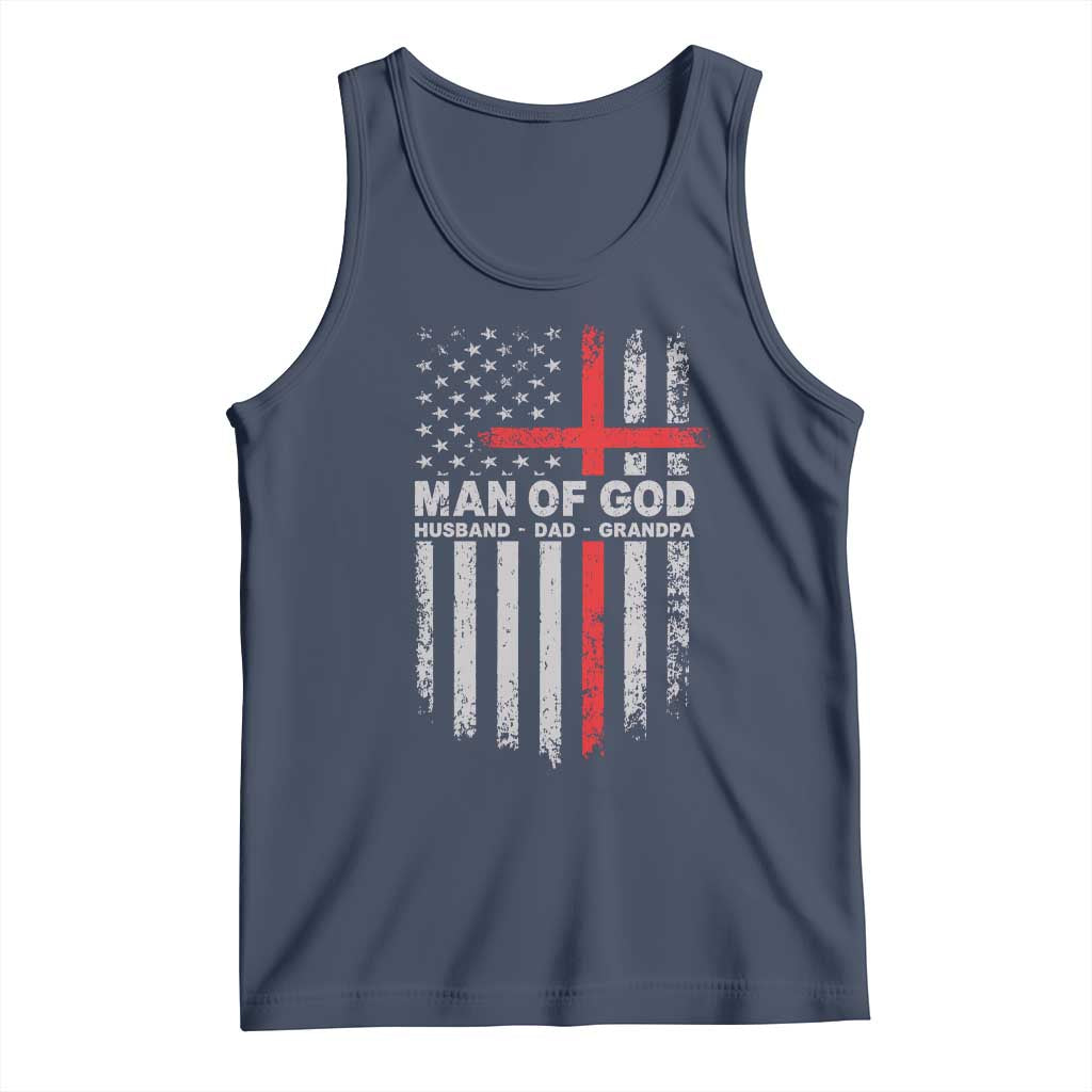 Man of God Husband Dad Protector Tank Top Christian Dad Fathers Day