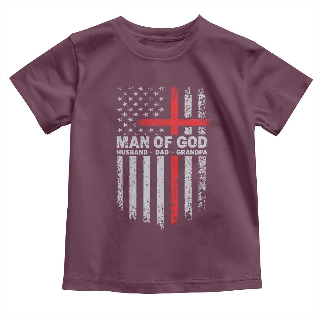 Man of God Husband Dad Protector Toddler T Shirt Christian Dad Fathers Day