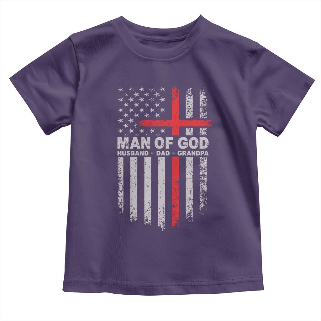 Man of God Husband Dad Protector Toddler T Shirt Christian Dad Fathers Day
