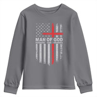 Man of God Husband Dad Protector Youth Sweatshirt Christian Dad Fathers Day