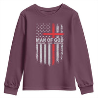 Man of God Husband Dad Protector Youth Sweatshirt Christian Dad Fathers Day