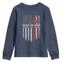 Man of God Husband Dad Protector Youth Sweatshirt Christian Dad Fathers Day