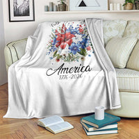 Floral 250th Anniversary Throw Blanket Faith Freedom Pride 4th of July 1776 2026