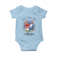 Floral 250th Anniversary Baby Onesie Faith Freedom Pride 4th of July 1776 2026
