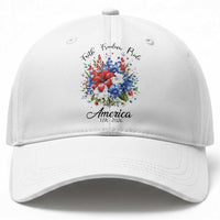 Floral 250th Anniversary Baseball Cap Faith Freedom Pride 4th of July 1776 2026