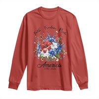 Floral 250th Anniversary Long Sleeve Shirt Faith Freedom Pride 4th of July 1776 2026