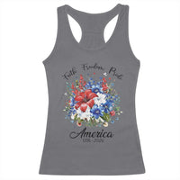 Floral 250th Anniversary Racerback Tank Top Faith Freedom Pride 4th of July 1776 2026