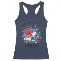 Floral 250th Anniversary Racerback Tank Top Faith Freedom Pride 4th of July 1776 2026