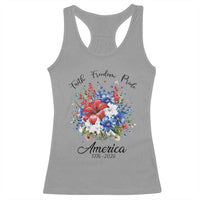 Floral 250th Anniversary Racerback Tank Top Faith Freedom Pride 4th of July 1776 2026