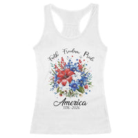 Floral 250th Anniversary Racerback Tank Top Faith Freedom Pride 4th of July 1776 2026