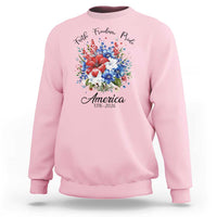 Floral 250th Anniversary Sweatshirt Faith Freedom Pride 4th of July 1776 2026