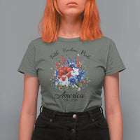 Floral 250th Anniversary T Shirt For Women Faith Freedom Pride 4th of July 1776 2026