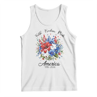 Floral 250th Anniversary Tank Top Faith Freedom Pride 4th of July 1776 2026
