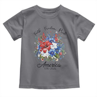 Floral 250th Anniversary Toddler T Shirt Faith Freedom Pride 4th of July 1776 2026