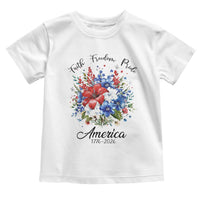 Floral 250th Anniversary Toddler T Shirt Faith Freedom Pride 4th of July 1776 2026