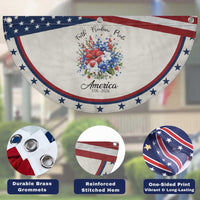 Floral 250th Anniversary Patriotic Fan Flag Faith Freedom Pride 4th of July 1776 2026