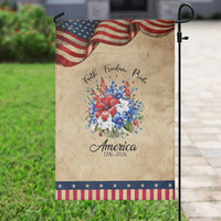 Floral 250th Anniversary Patriotic Garden Flag Faith Freedom Pride 4th of July 1776 2026