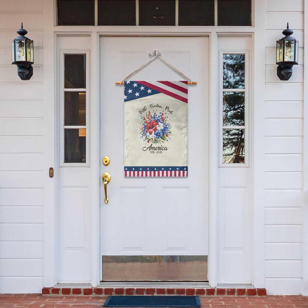 Floral 250th Anniversary Patriotic Garden Flag Faith Freedom Pride 4th of July 1776 2026