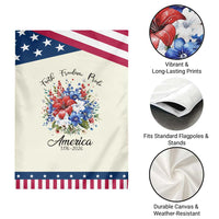 Floral 250th Anniversary Patriotic Garden Flag Faith Freedom Pride 4th of July 1776 2026