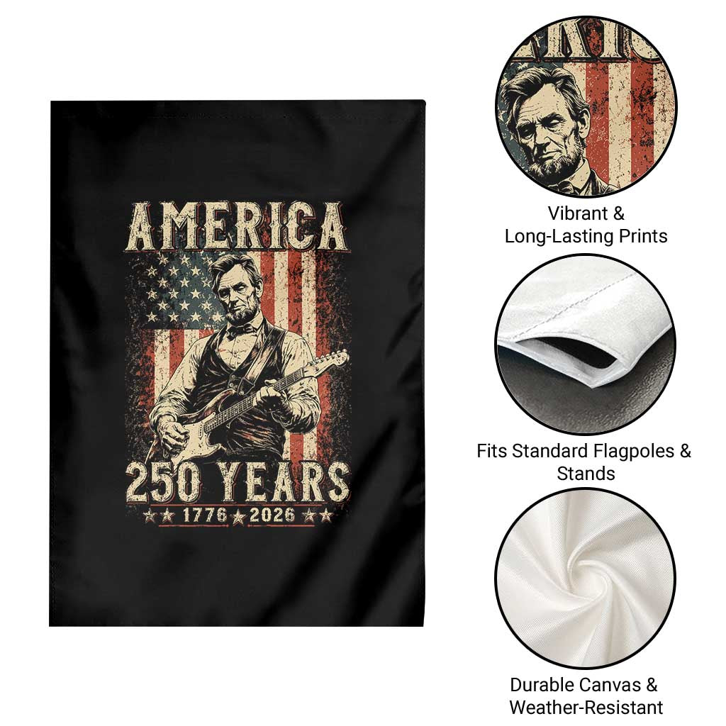 Abraham Lincoln Playing Guitar 4th July US 250th Anniversary Garden Flag