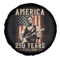 Abraham Lincoln Playing Guitar 4th July US 250th Anniversary Spare Tire Cover