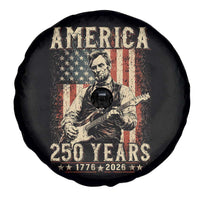 Abraham Lincoln Playing Guitar 4th July US 250th Anniversary Spare Tire Cover