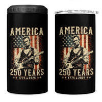 Abraham Lincoln Playing Guitar 4th July US 250th Anniversary 4 in 1 Can Cooler Tumbler