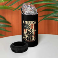 Abraham Lincoln Playing Guitar 4th July US 250th Anniversary 4 in 1 Can Cooler Tumbler
