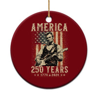Abraham Lincoln Playing Guitar 4th July US 250th Anniversary Ceramic Ornament