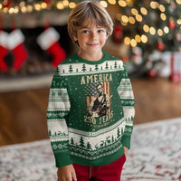 Abraham Lincoln Playing Guitar 4th July US 250th Anniversary Ugly Christmas Sweater