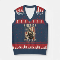 Abraham Lincoln Playing Guitar 4th July US 250th Anniversary V-Neck Knit Sweater Vest