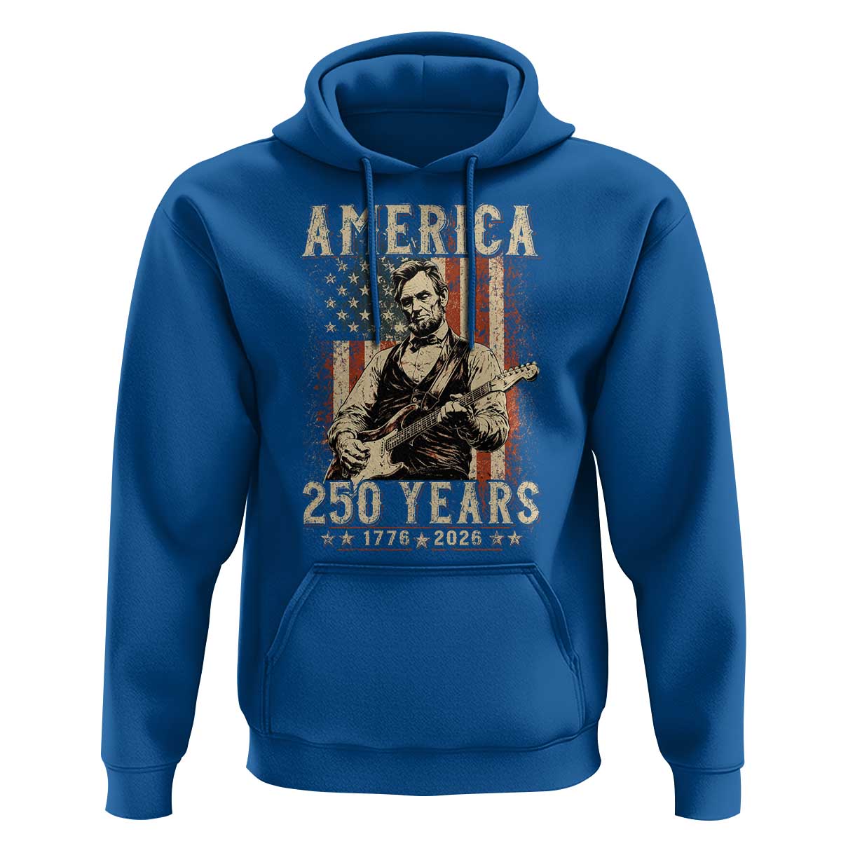 Abraham Lincoln Playing Guitar 4th July US 250th Anniversary Hoodie