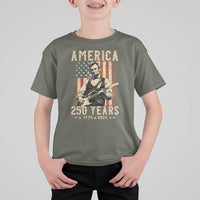 Abraham Lincoln Playing Guitar 4th July US 250th Anniversary T Shirt For Kid