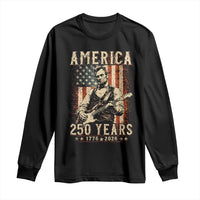 Abraham Lincoln Playing Guitar 4th July US 250th Anniversary Long Sleeve Shirt