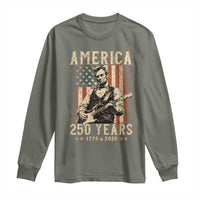 Abraham Lincoln Playing Guitar 4th July US 250th Anniversary Long Sleeve Shirt