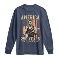 Abraham Lincoln Playing Guitar 4th July US 250th Anniversary Long Sleeve Shirt