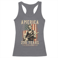 Abraham Lincoln Playing Guitar 4th July US 250th Anniversary Racerback Tank Top